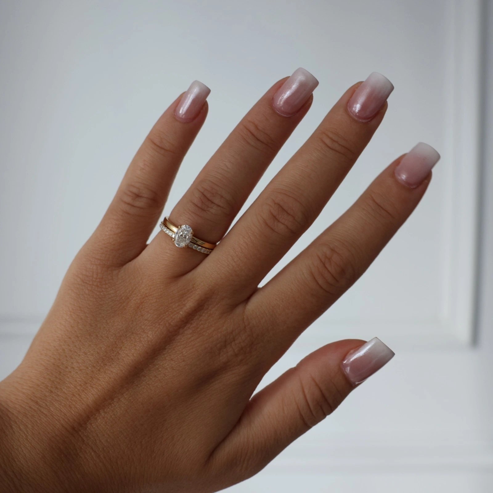 14k gold filled solitaire ring with a 1 carat oval moissanite stone