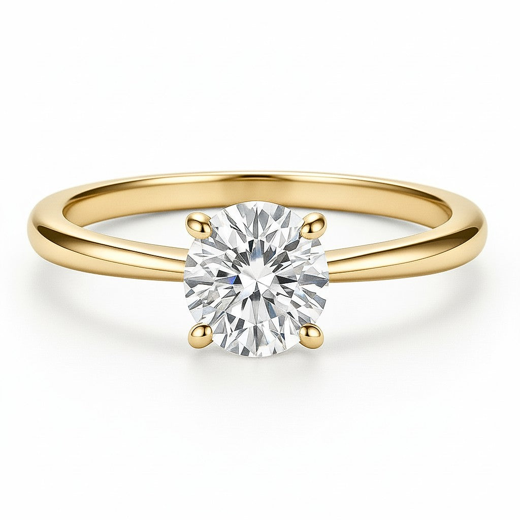 14k gold filled 2 carat round solitaire moissanite ring