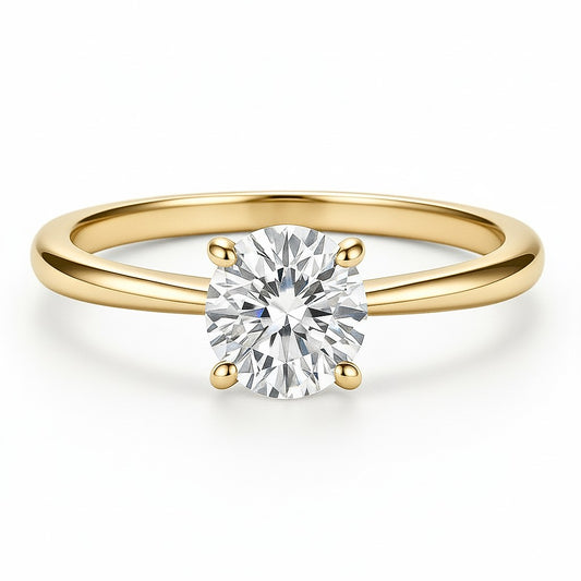 14k gold filled 2 carat round solitaire moissanite ring
