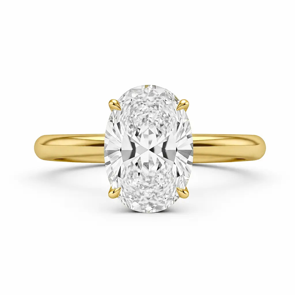 14k gold filled 3 carat oval solitaire moissanite ring