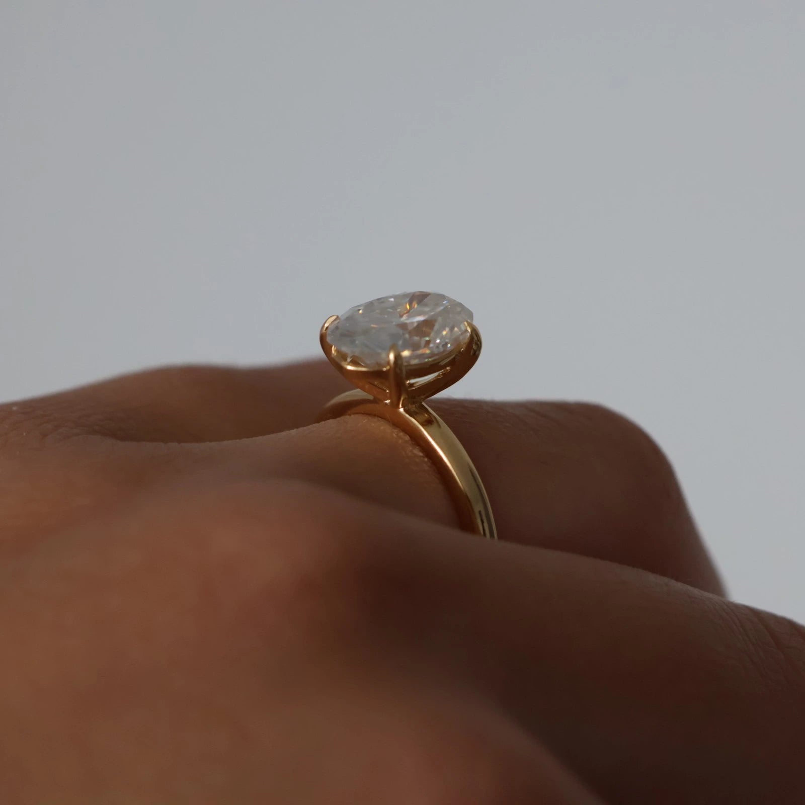14k gold filled 4 carat oval moissanite engagement ring