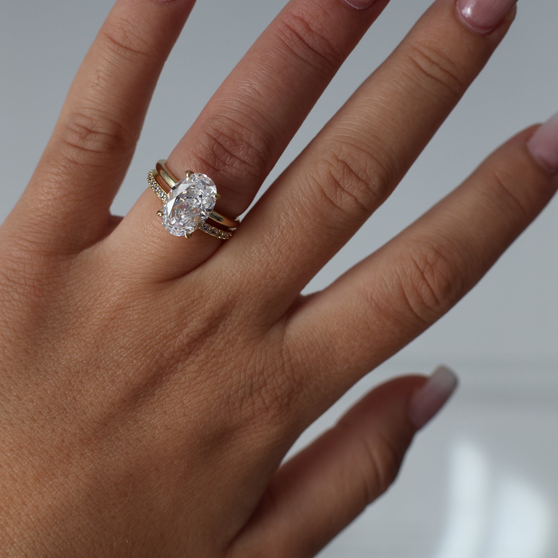 14k Half Eternity Pave Gold Ring