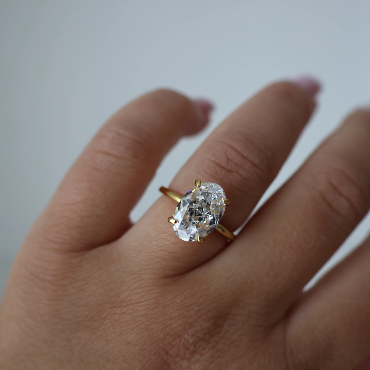 14k gold vermeil 3.5 ct oval cubic zirconia ring
