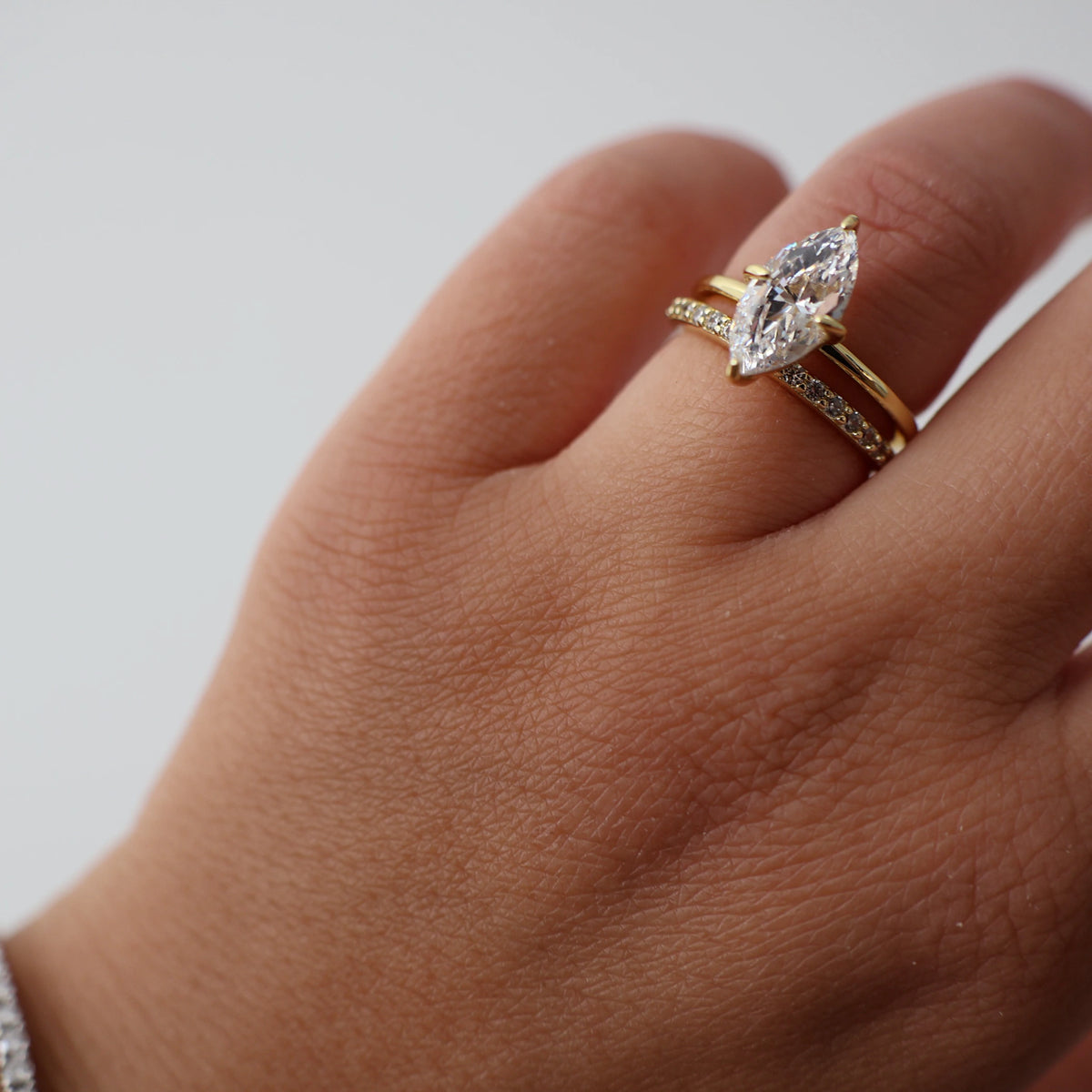 14k pavé half eternity ring in gold vermeil
