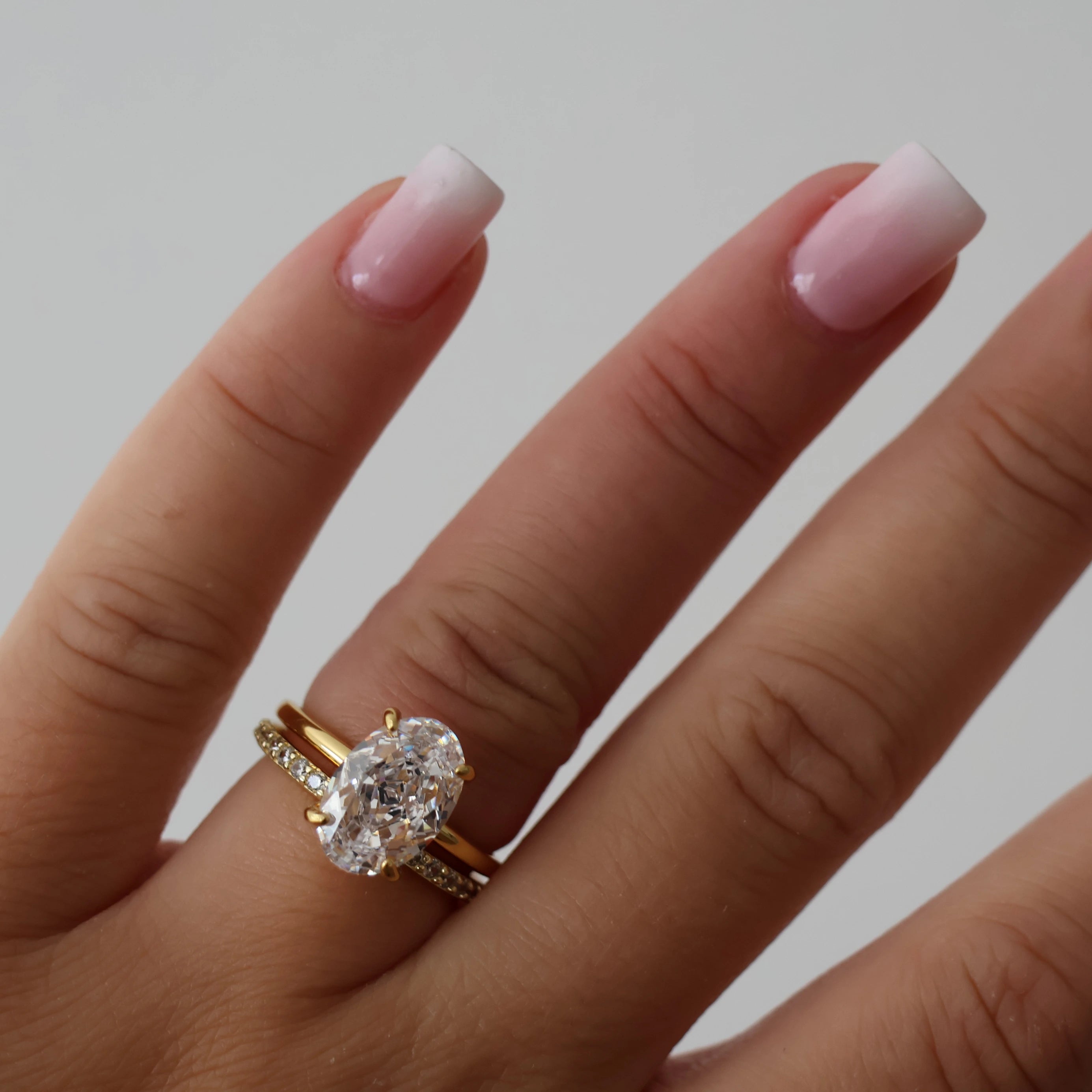 3.5 ct oval cubic zirconia 14k gold vermeil ring