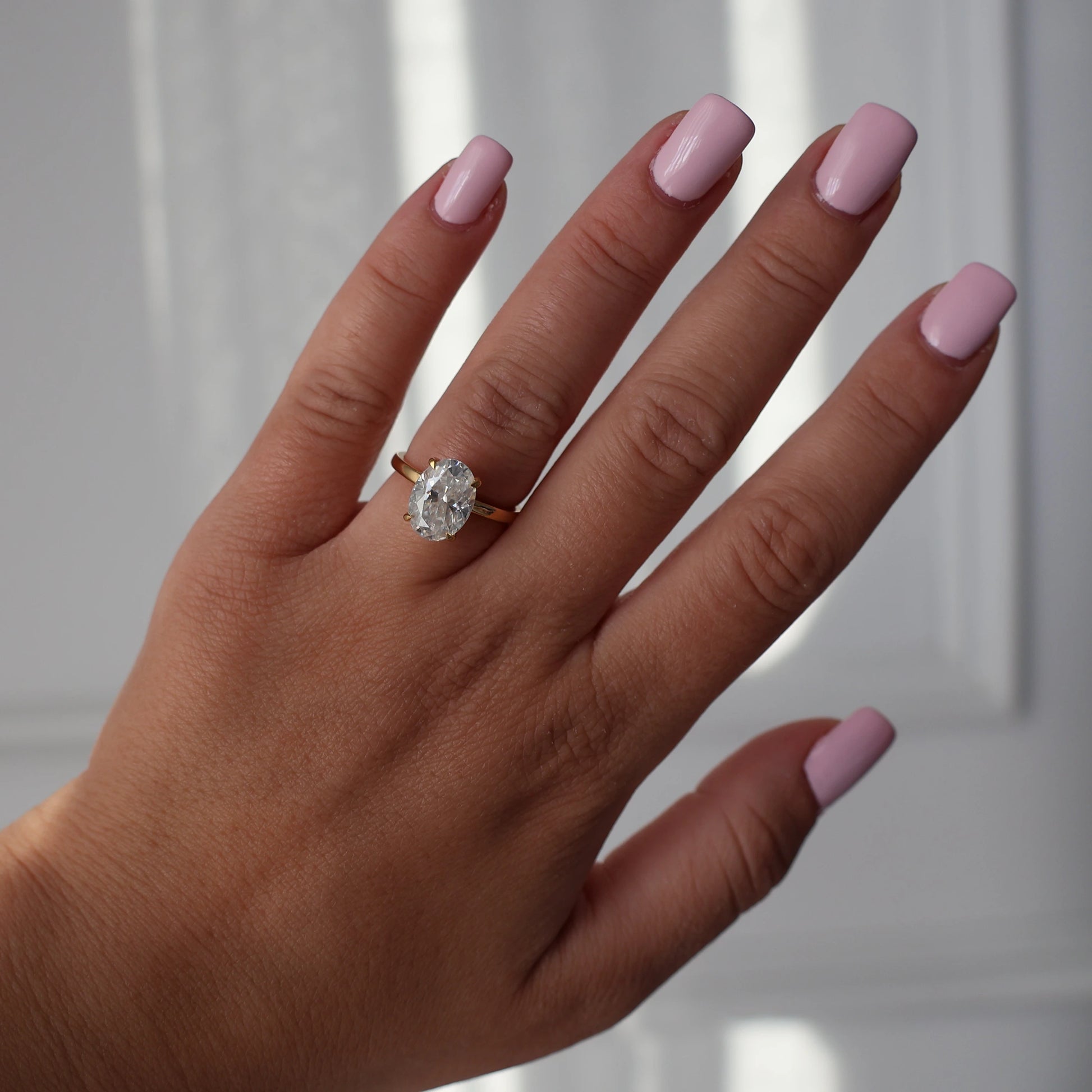 18K gold filled 4 carat oval hidden halo moissanite ring