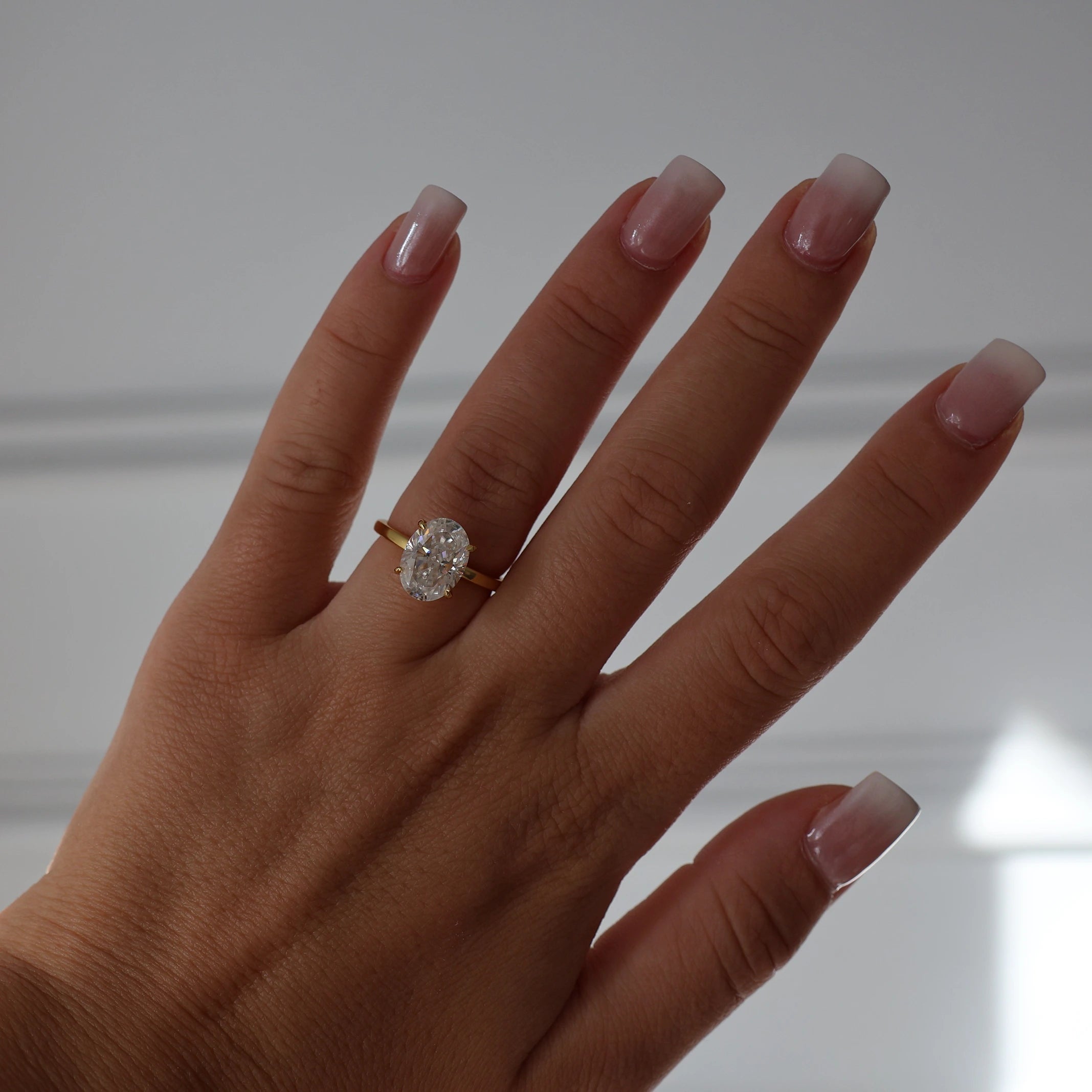 18k gold filled solitaire ring 4 carat oval moissanite
