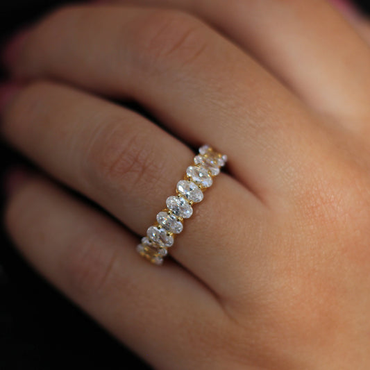 18k gold plated oval eternity ring