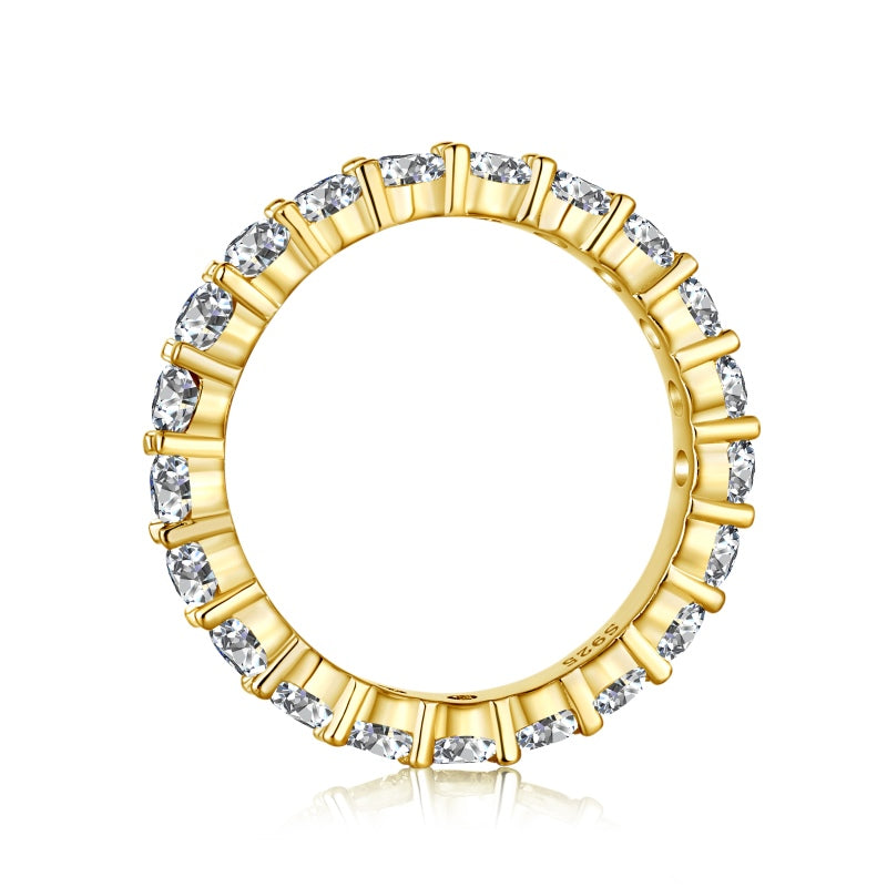 18k gold plated eternity band 3mm featuring round stones