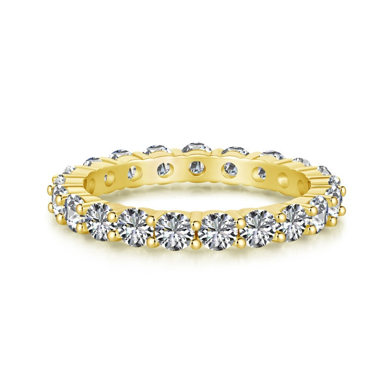 18k gold plated eternity ring 3mm with cubic zirconia stones