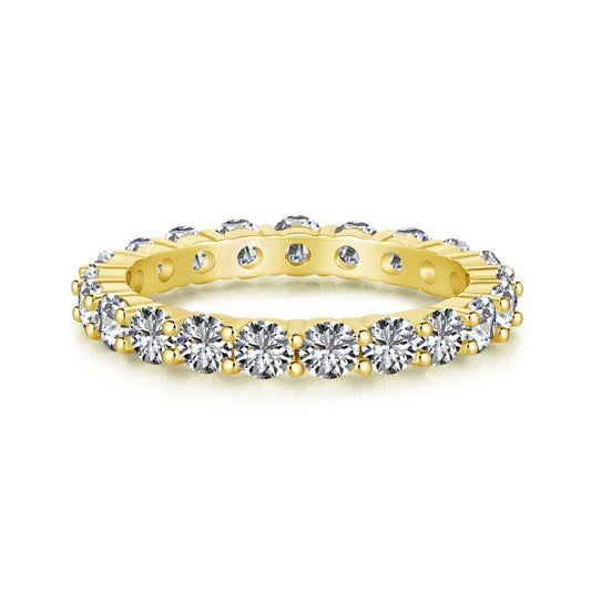 18k gold plated eternity ring 3mm with cubic zirconia stones