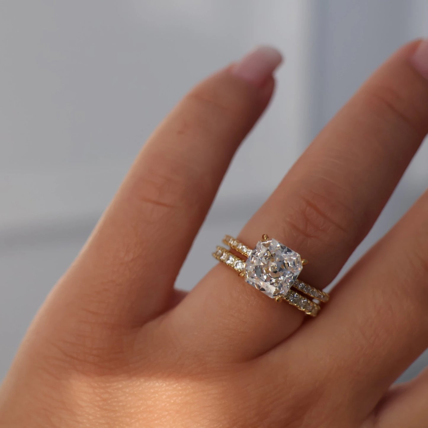 18k gold plated full eternity band with pavé cubic zirconia