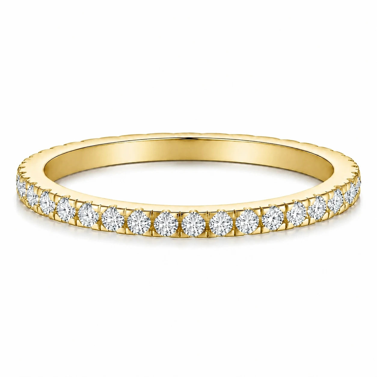 18k gold plated round eternity ring 2mm
