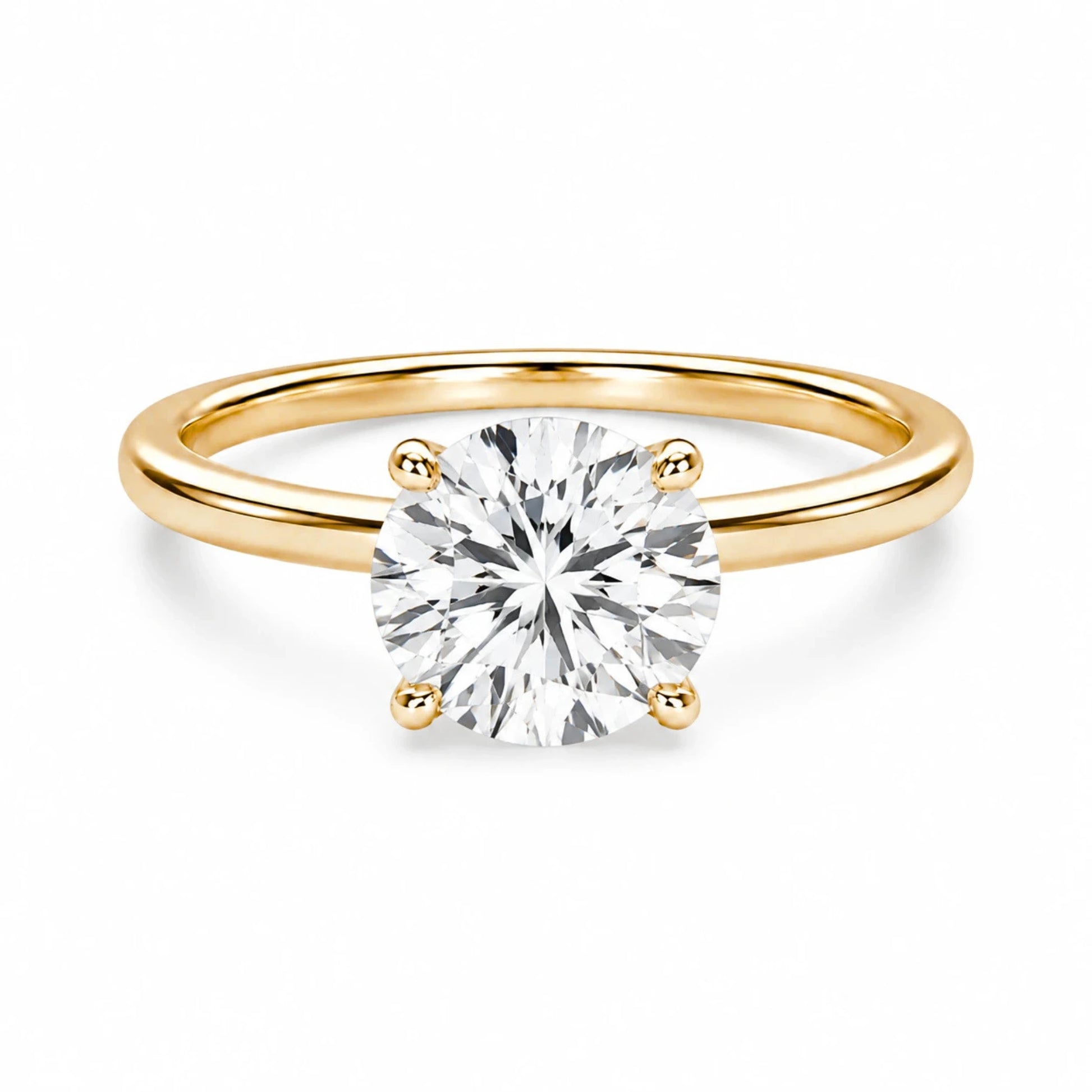 18k gold vermeil 2 carat round gold ring
