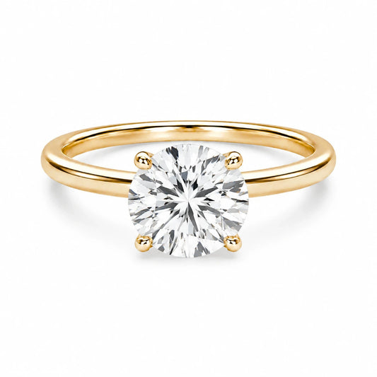 18k gold vermeil 2 carat round gold ring