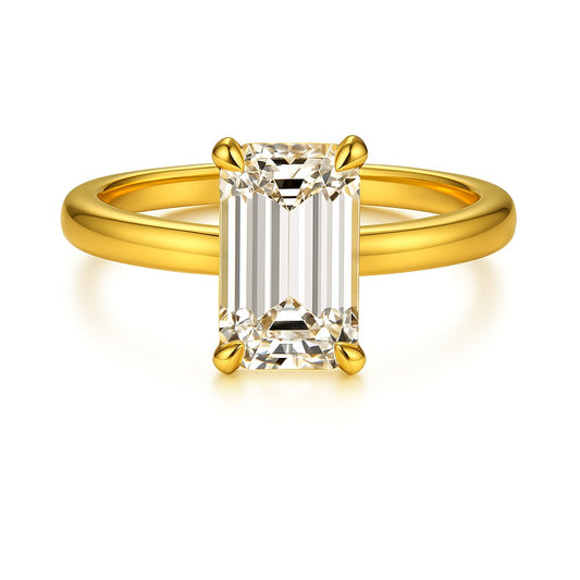 18k gold vermeil emerald cut ring