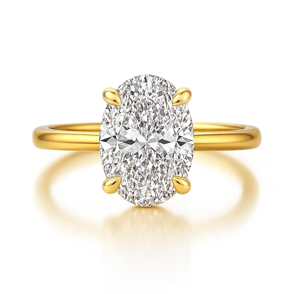 18k gold vermeil elongated oval ring