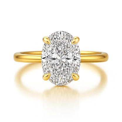 18k gold vermeil elongated oval ring