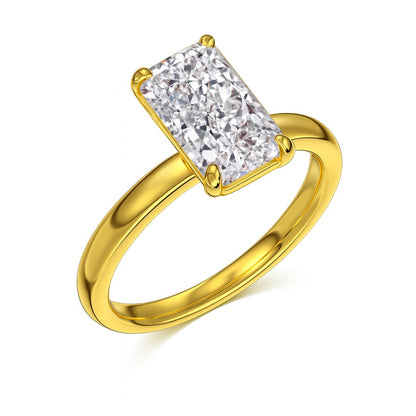 vienna 18k gold vermeil ring rectangle cut side shot