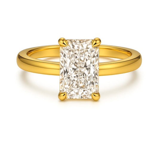 vienna gold vermeil ring rectangle cut with white background
