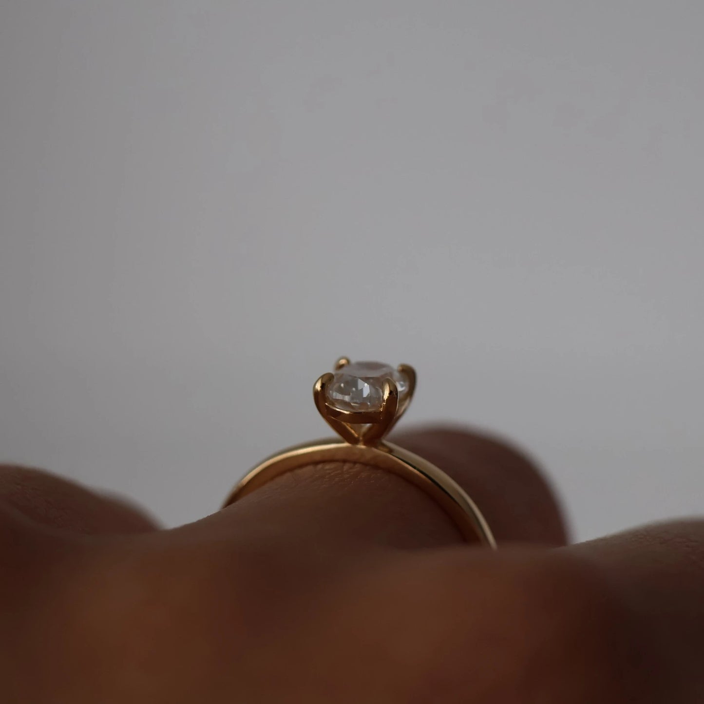 1ct oval solitaire moissanite ring crafted in 14k gold filled