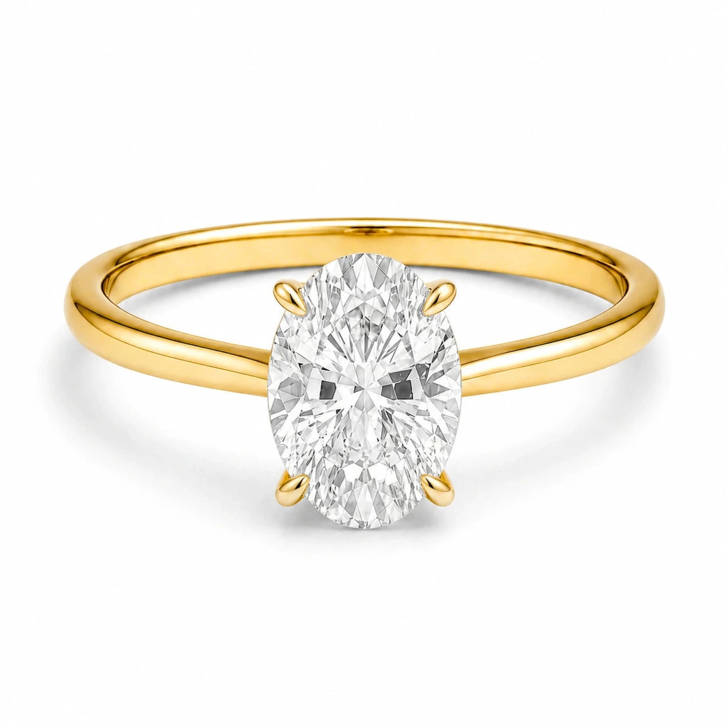 2 carat cubic zirconia oval gold vermeil ring