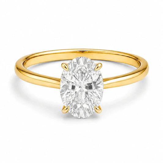 2 carat cubic zirconia oval gold vermeil ring