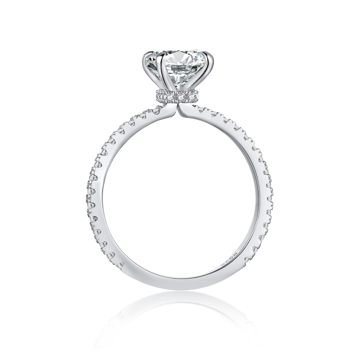2 carat cushion cut cz Silver Engagement Ring