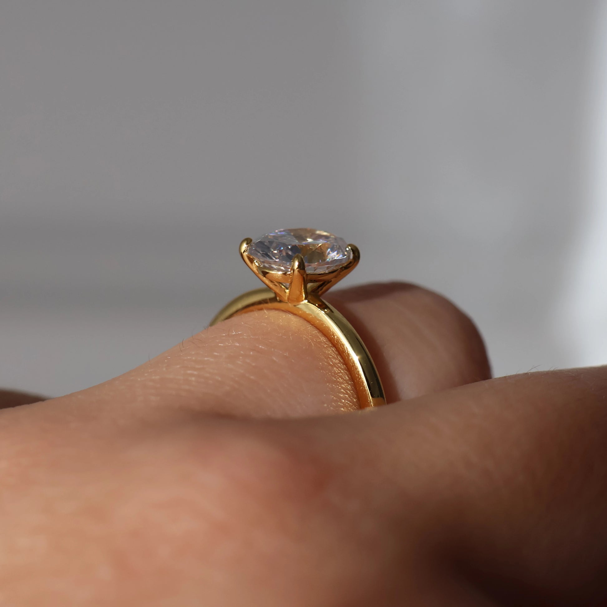 2 carat cubic zirconia oval solitaire gold vermeil ring