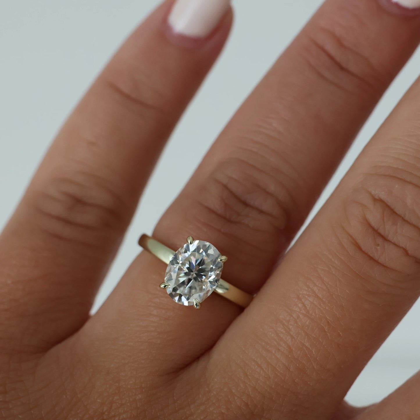 2 ct oval moissanite engagement ring in 14k gold fill