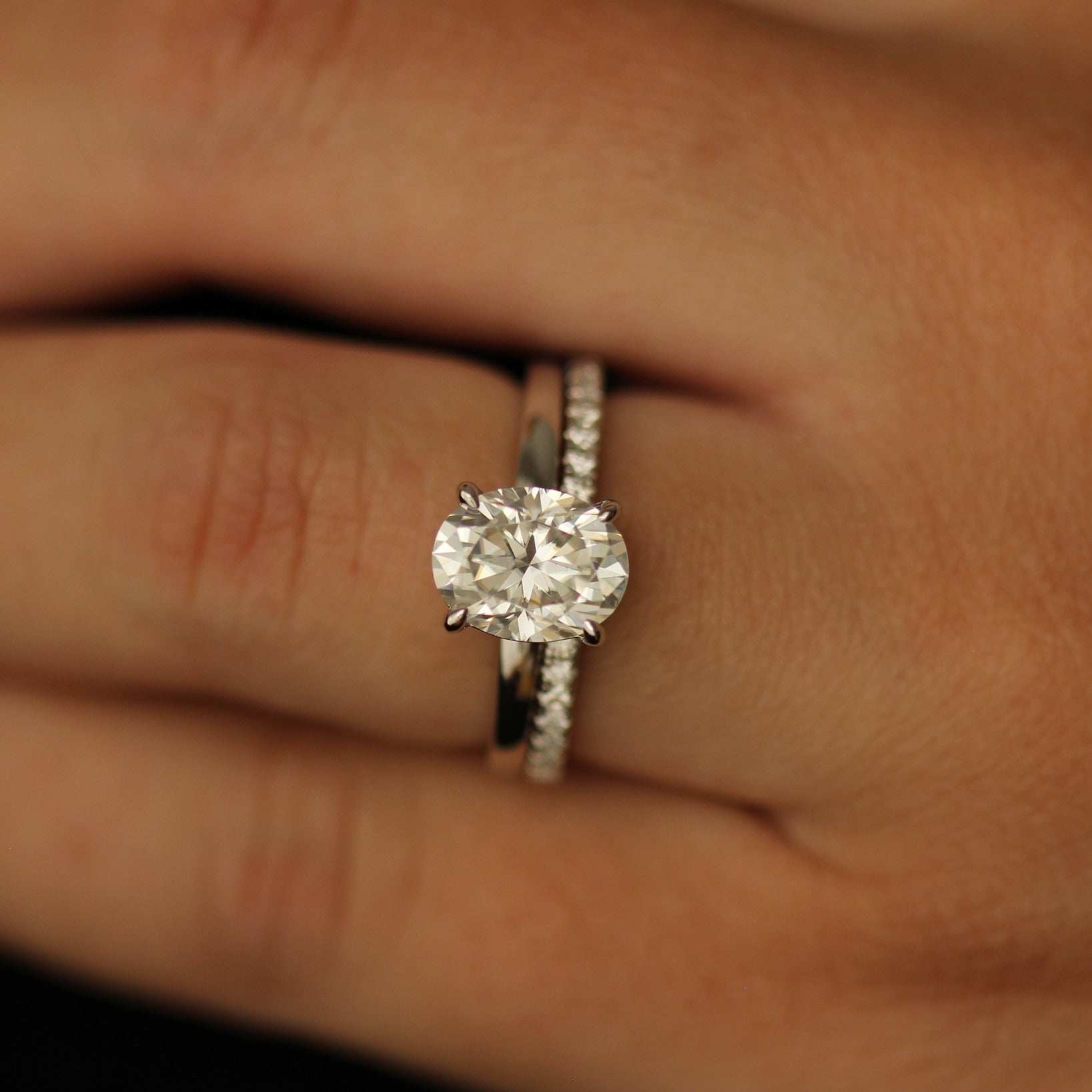 2 carat oval moissanite solitaire engagement ring