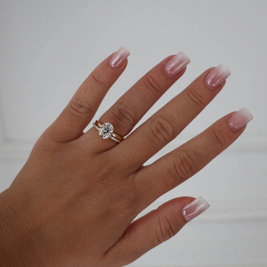 14k gold filled 2 ct oval solitaire moissanite ring