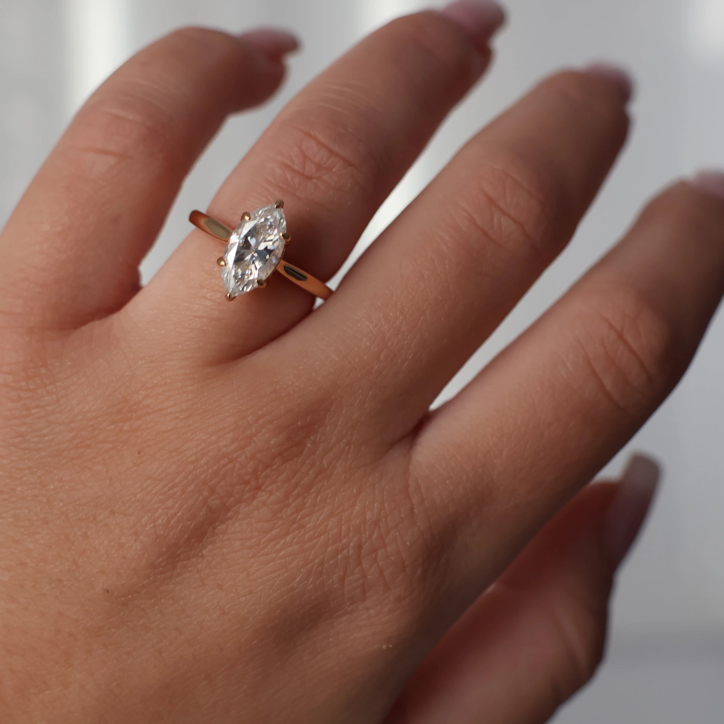 2 ct marquise moissanite ring in 14k gold filled with hidden halo