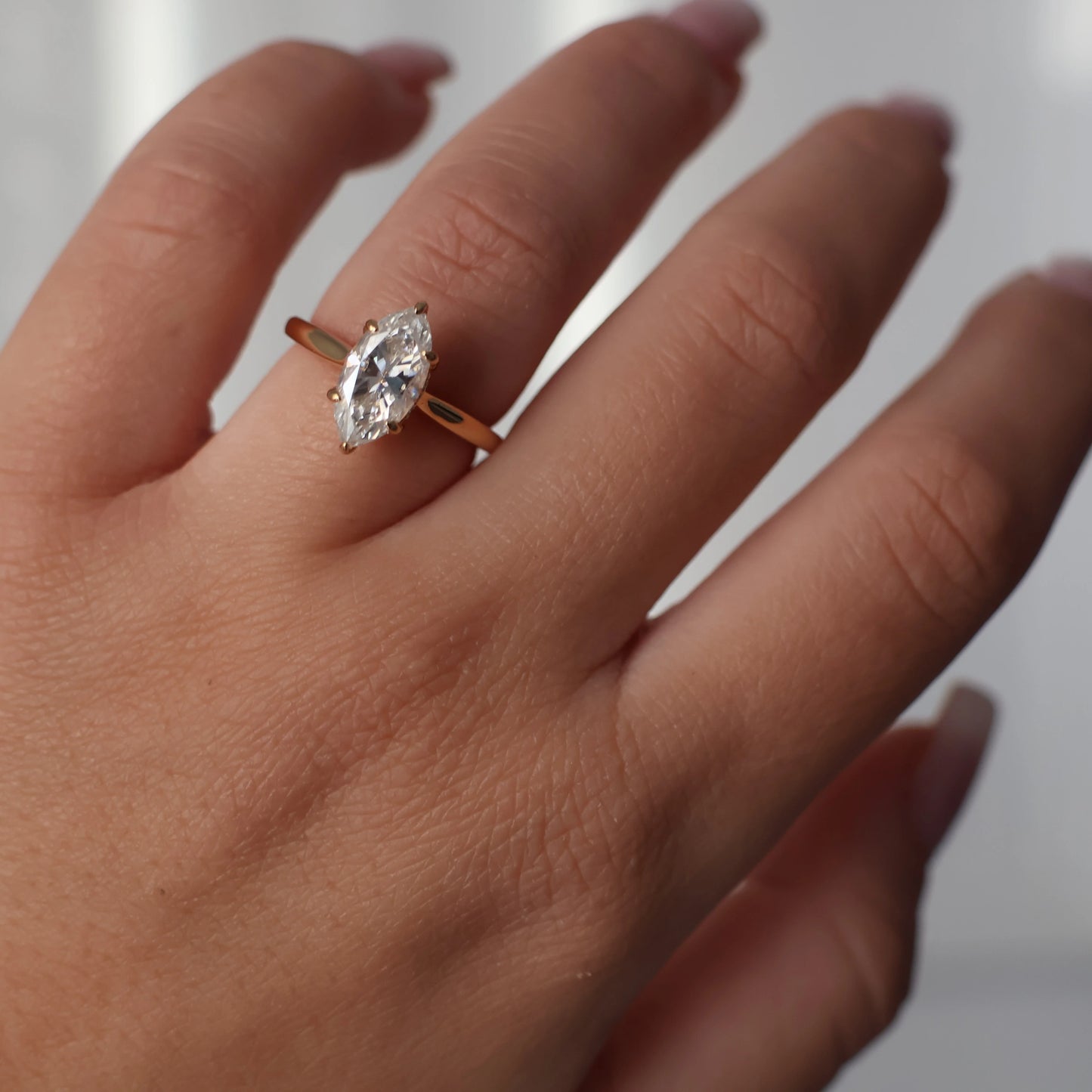 2 ct marquise moissanite ring in 14k gold filled with hidden halo