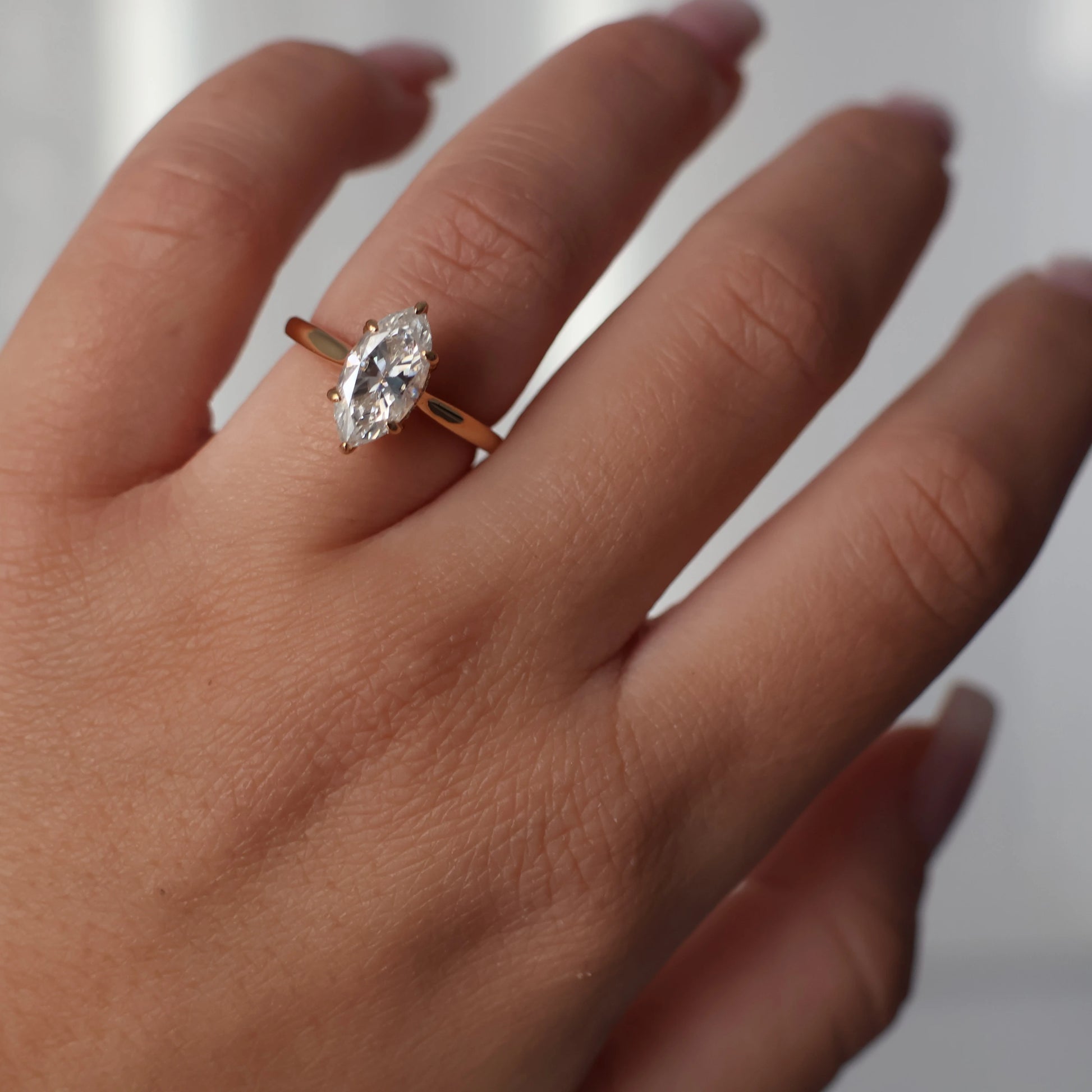 2 ct marquise moissanite ring in 14k gold filled with hidden halo