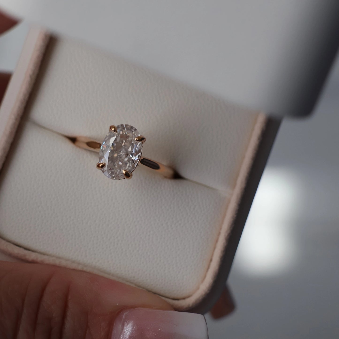 2.5 ct oval moissanite ring in 14k gold filled