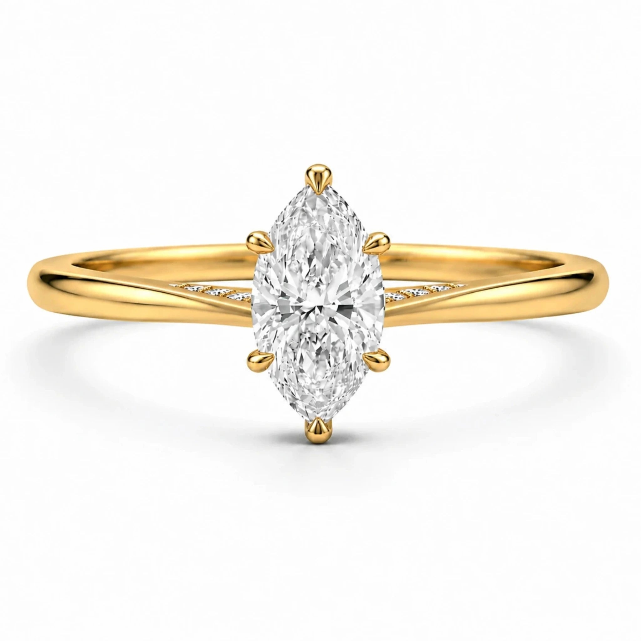 2 ct marquise moissanite engagement ring in 14k gold filled with hidden halo