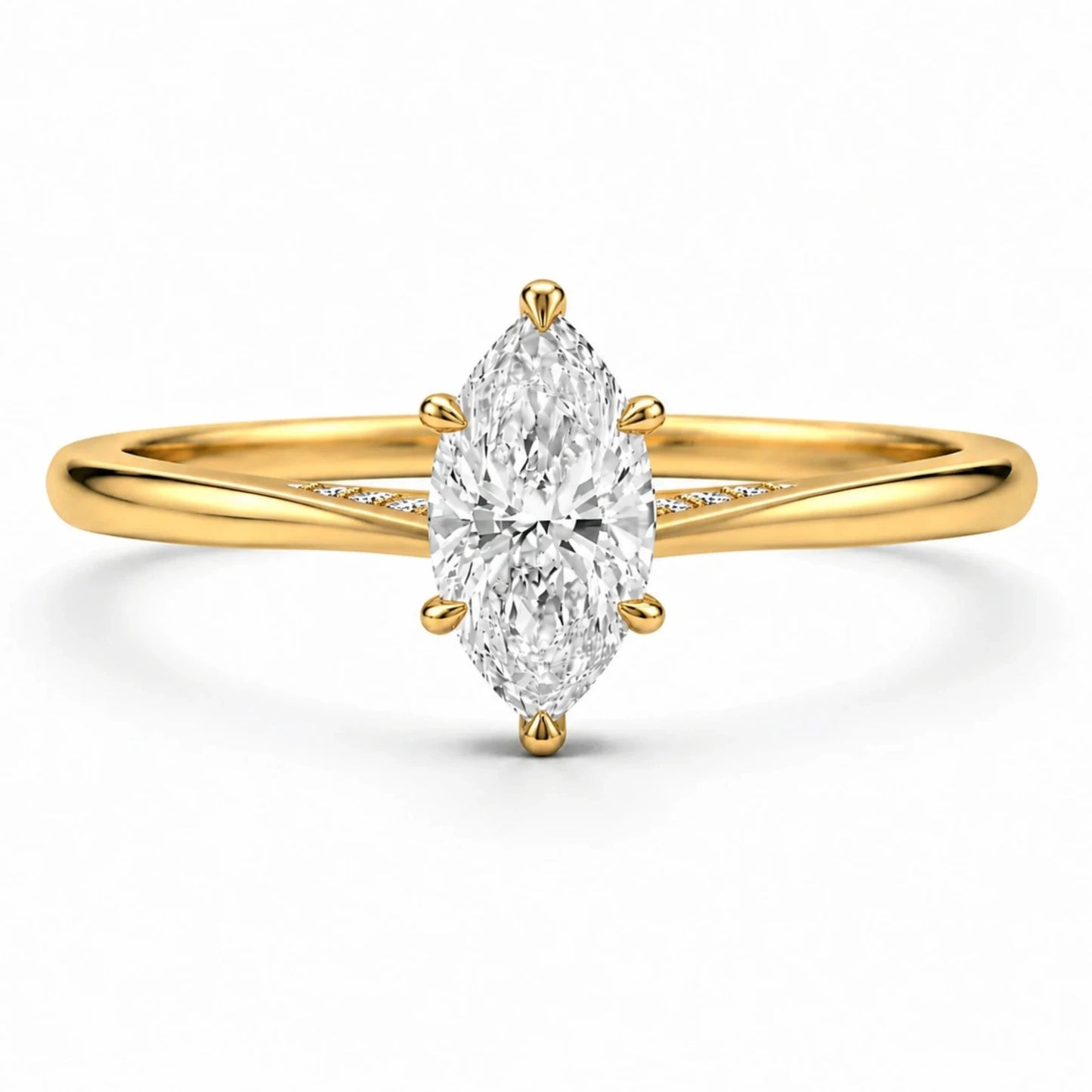 2 ct marquise moissanite engagement ring in 14k gold filled with hidden halo