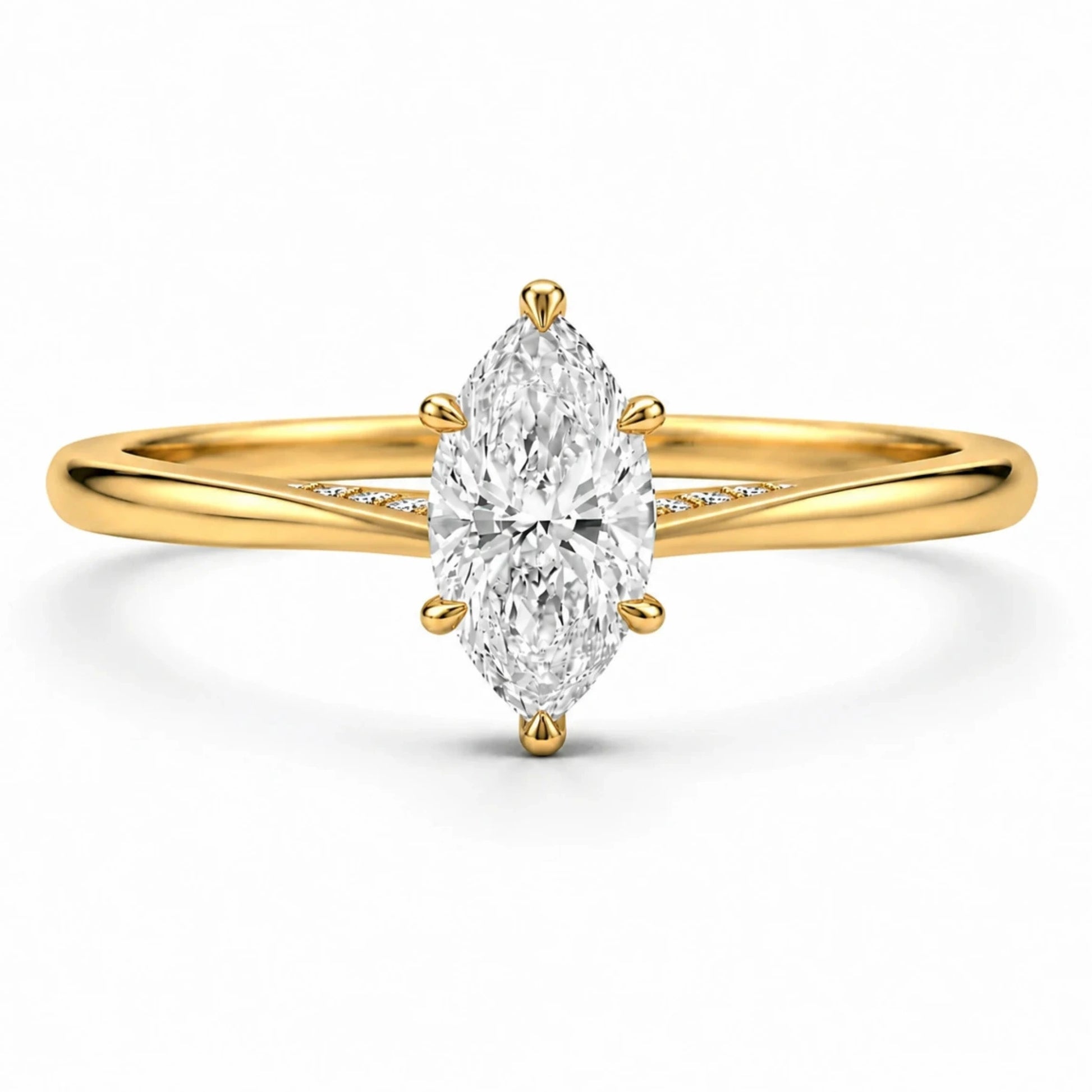 2 ct marquise moissanite engagement ring in 14k gold filled with hidden halo