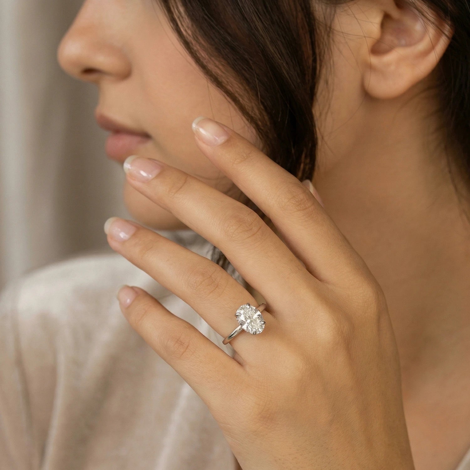 2 carat oval cubic zirconia ring with hidden halo