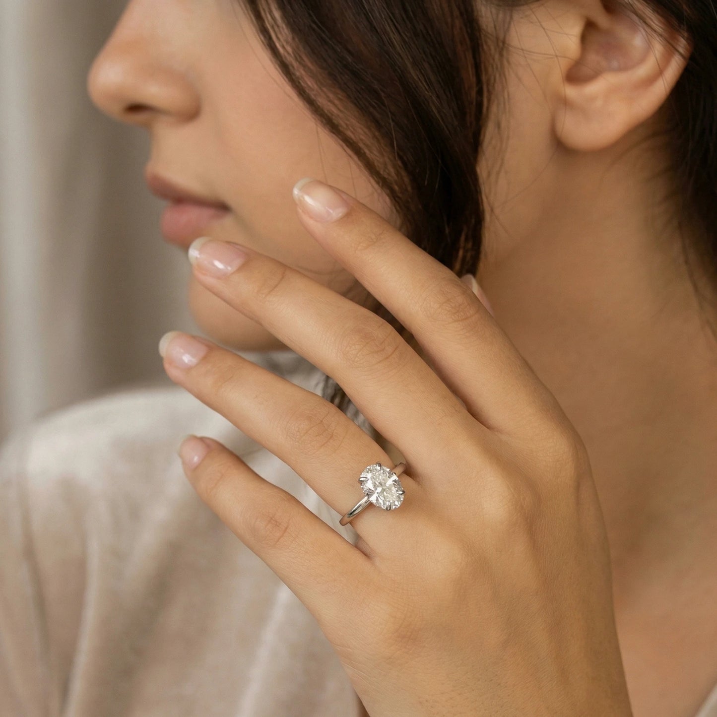 2 carat oval cubic zirconia ring with hidden halo