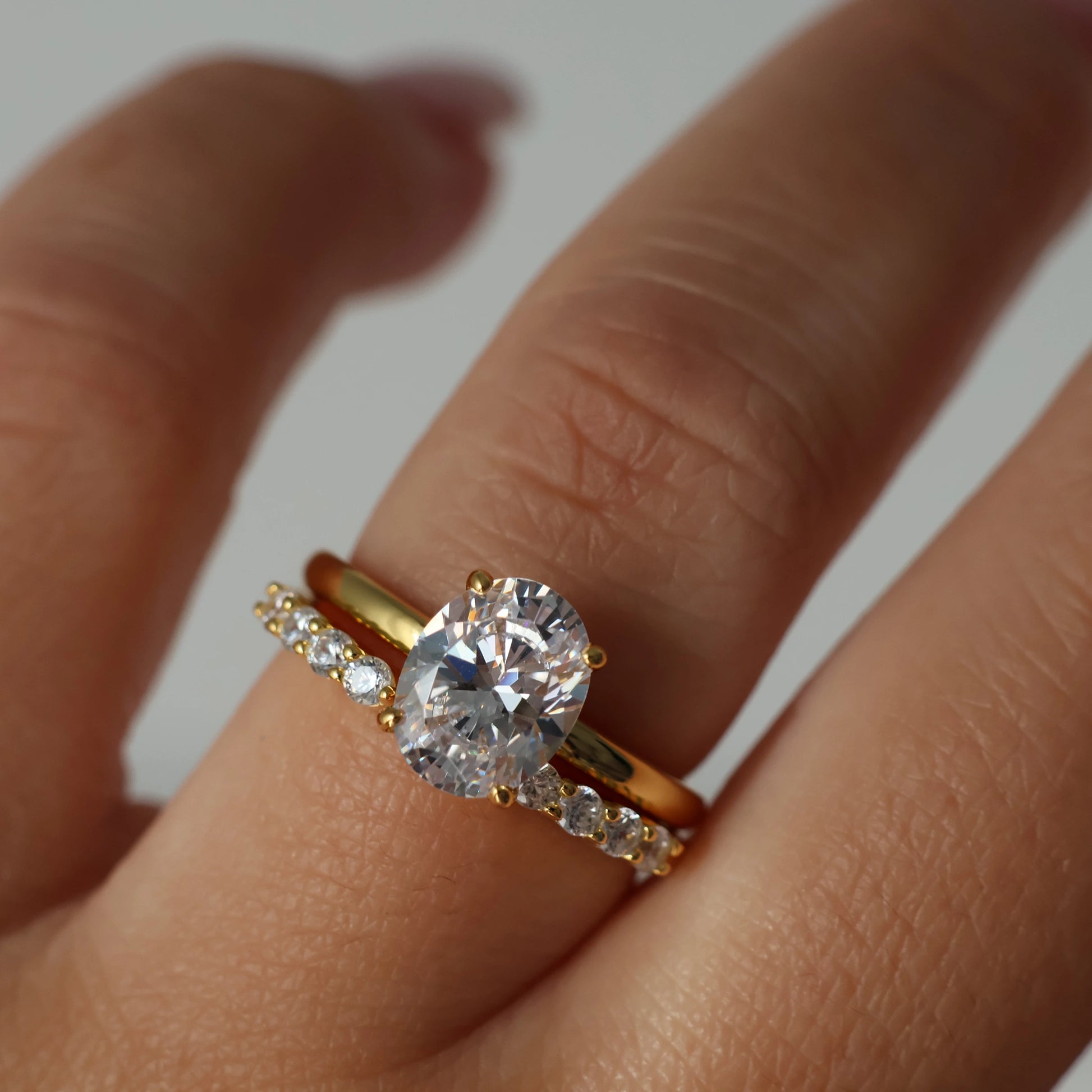 2 ct oval solitaire gold vermeil ring