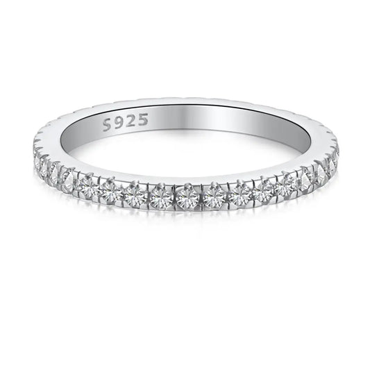 2mm silver Pavé eternity band