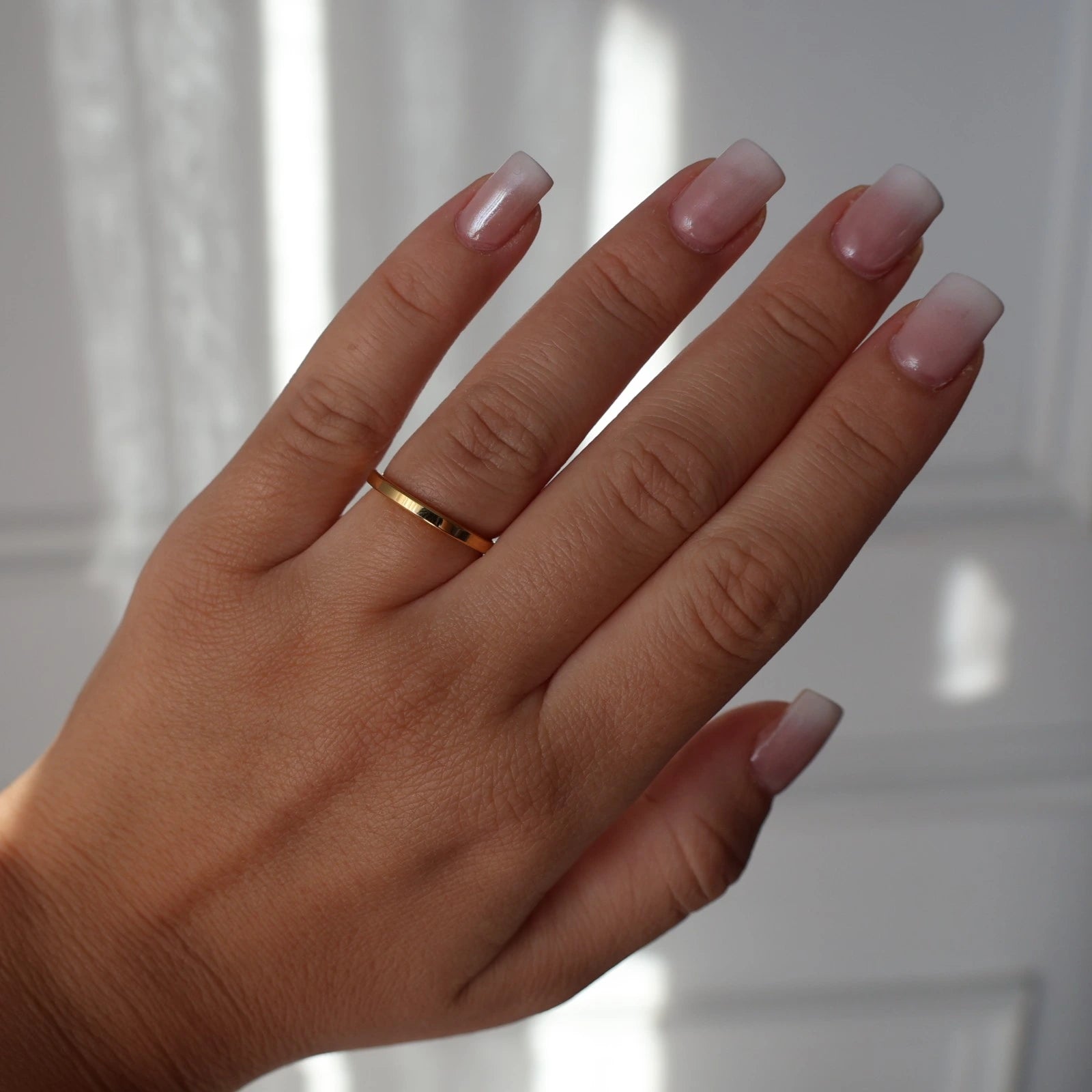 2mm polished gold flat wedding band