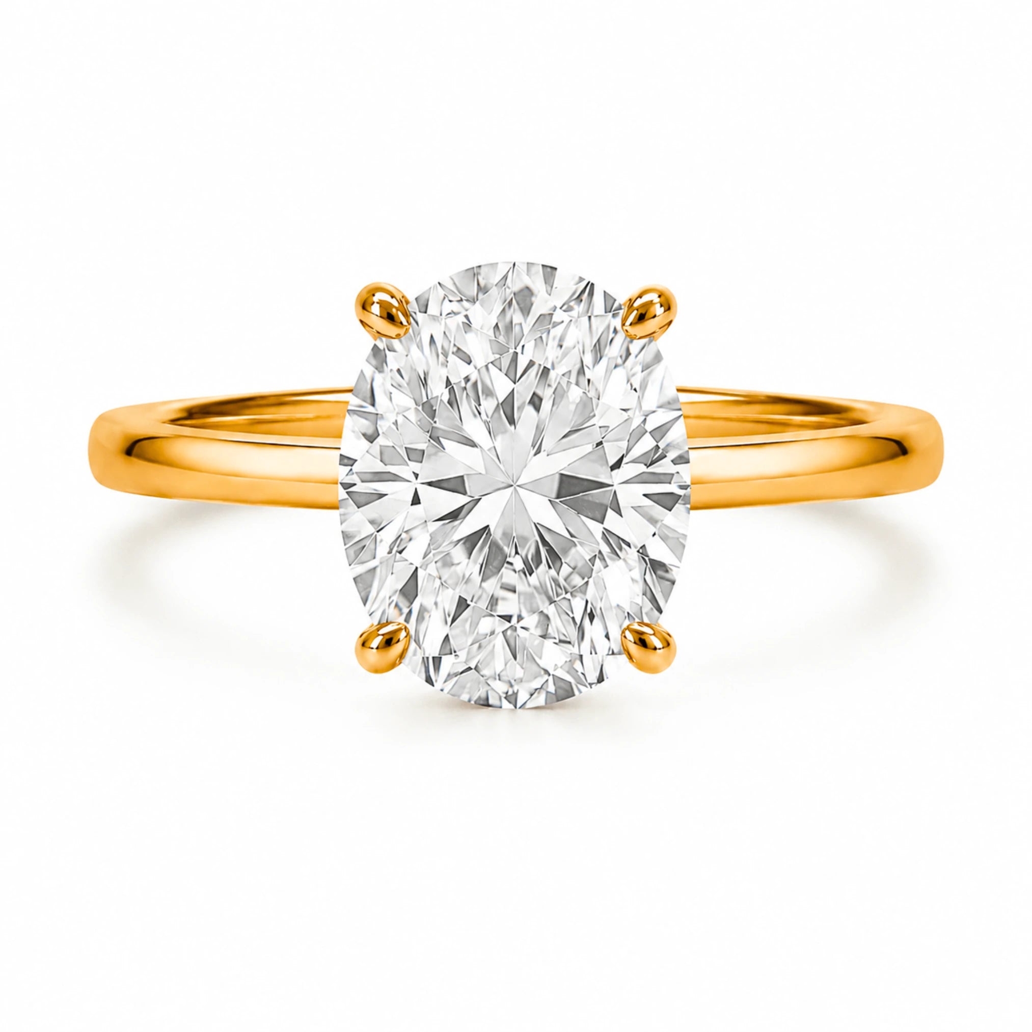 3 carat oval gold vermeil engagement ring
