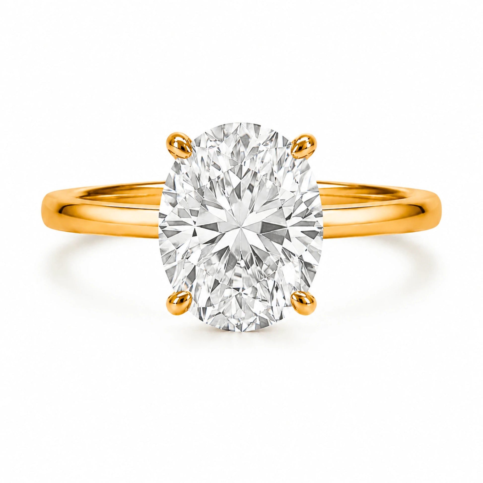 3 carat oval gold vermeil engagement ring
