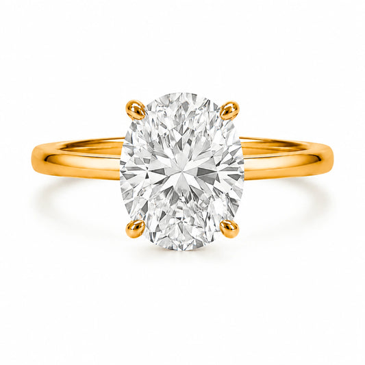 3 carat oval gold vermeil engagement ring