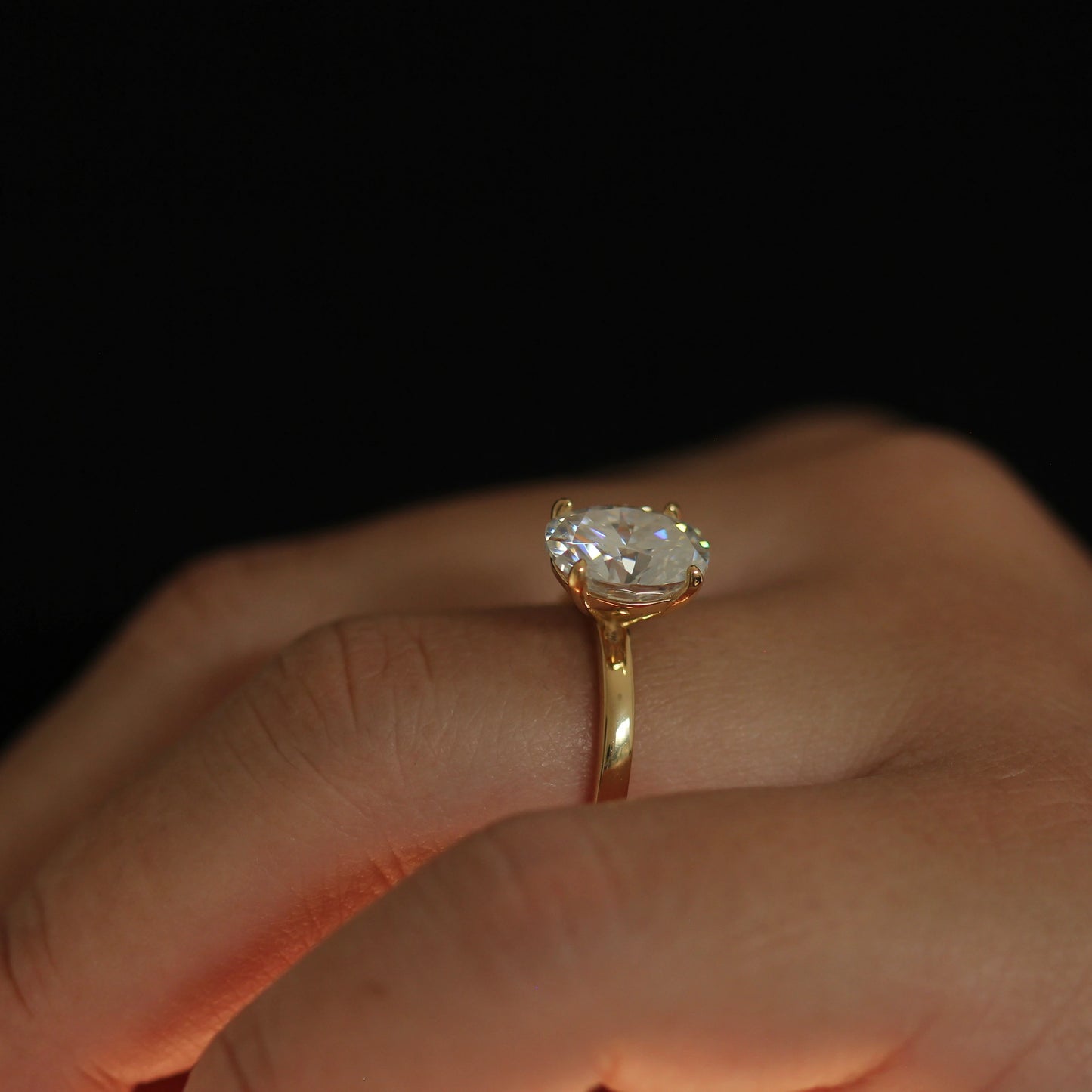 3 carat oval solitaire engagement ring dupe in 14k gold filled