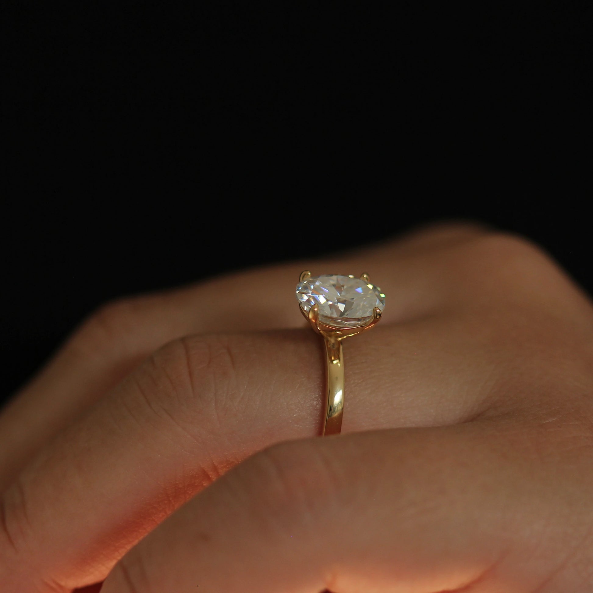 3 carat oval solitaire engagement ring dupe in 14k gold filled