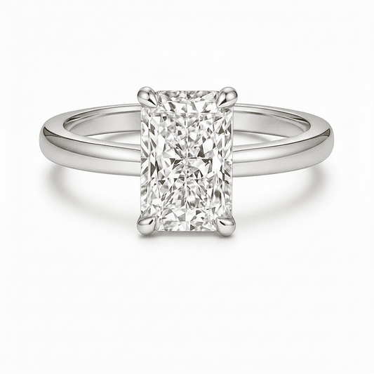 3 carat radiant cut rectangle ring